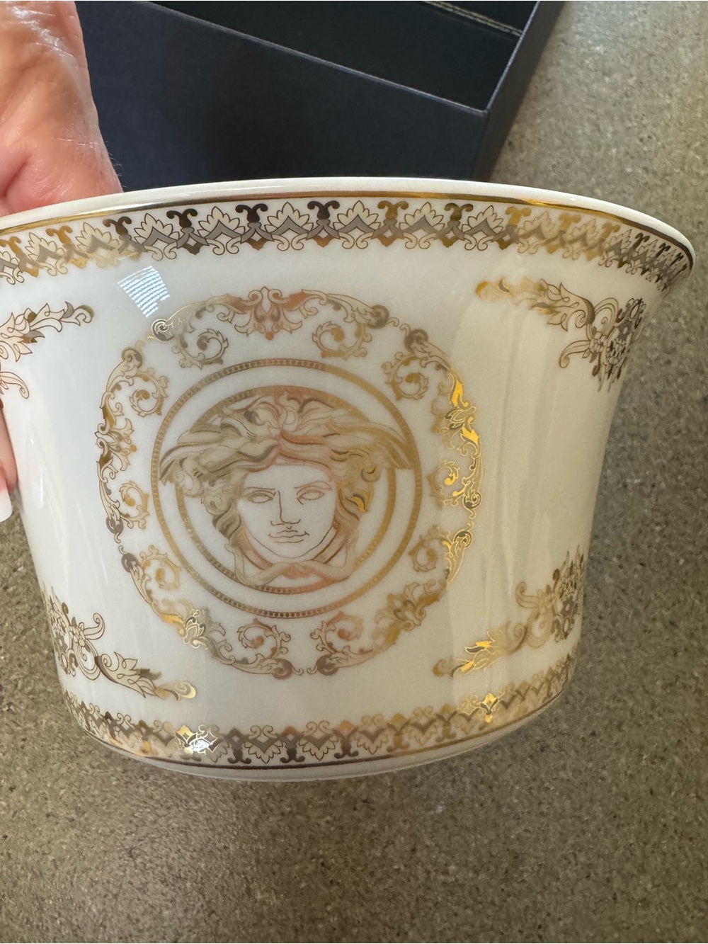 Versace White and Gold Medusa Rim Salad Bowl